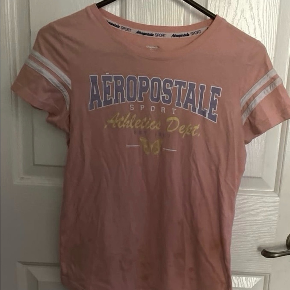 Aeropostale Sport Pink and White Top